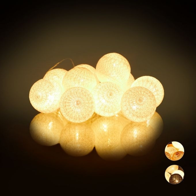 Corrente de luz LED com 10 bolas