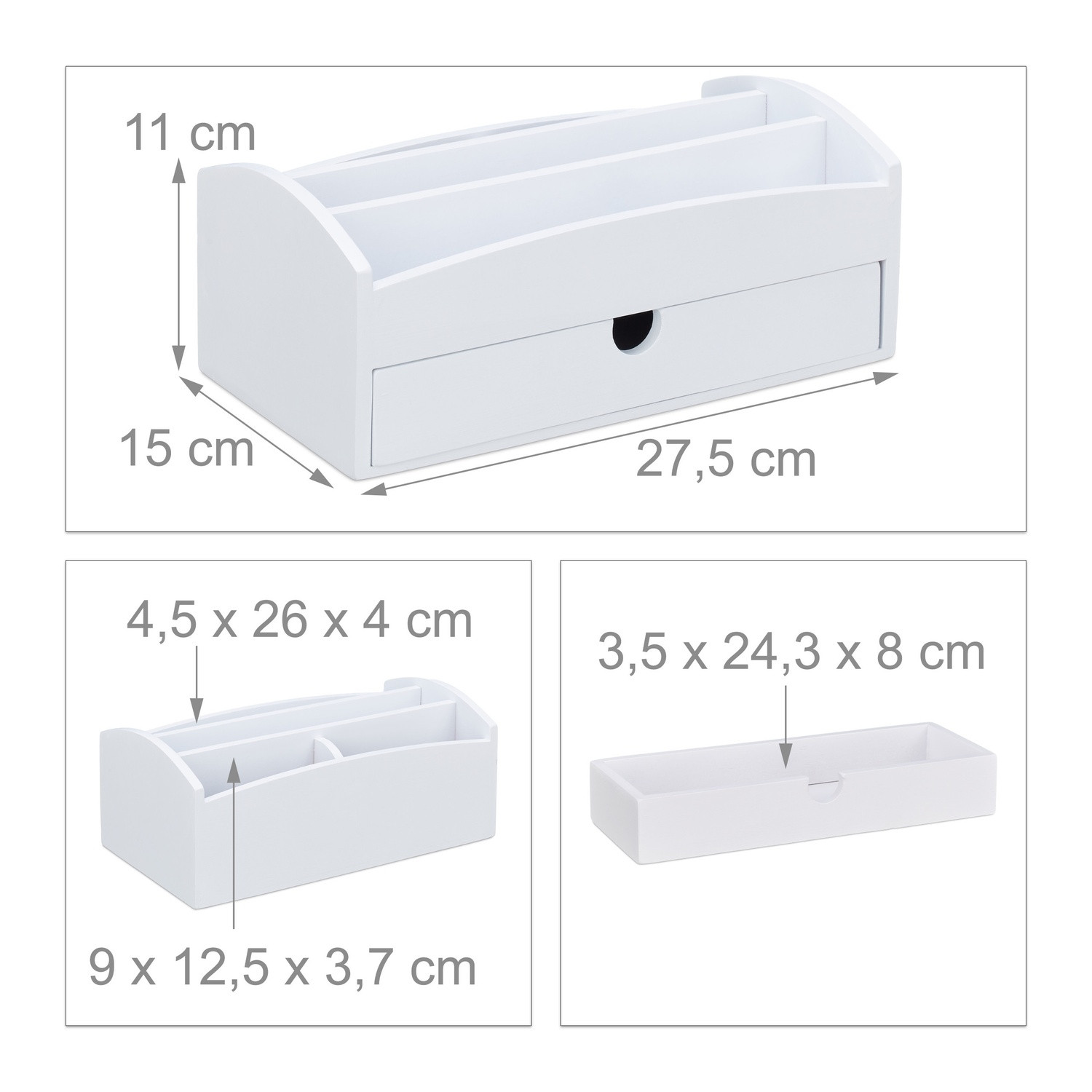 Bureau-organizer Bamboe Wit