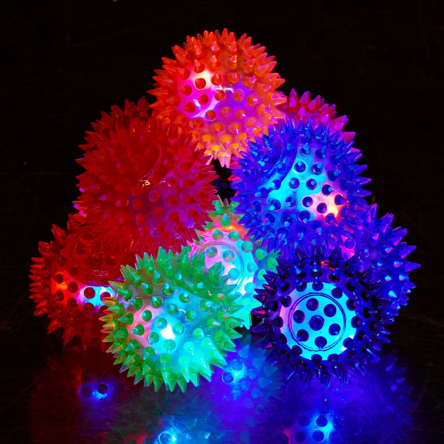 12 bolas de borracha com luzes LED