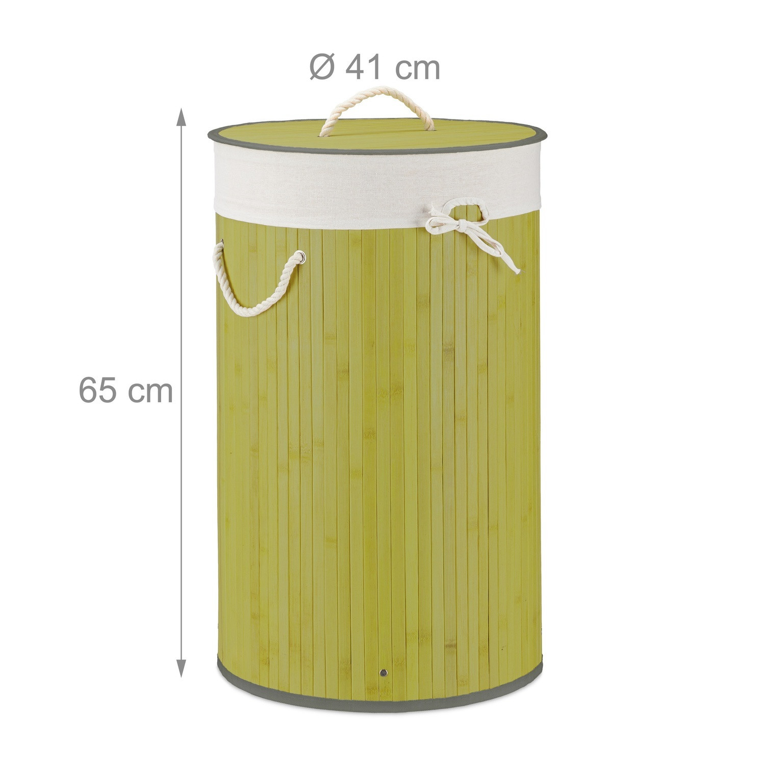 Laundry basket bamboo round