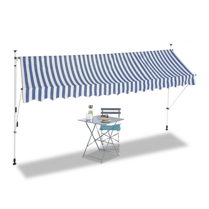 Balkonluifel blauw/wit