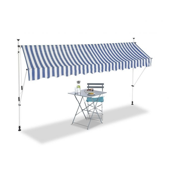 Store de balcon bleu/blanc