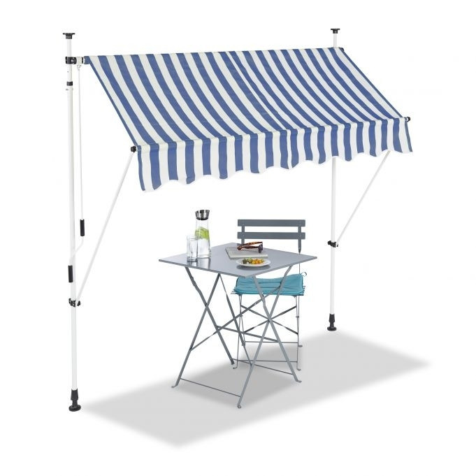 Tenda da sole per balcone blu/bianca