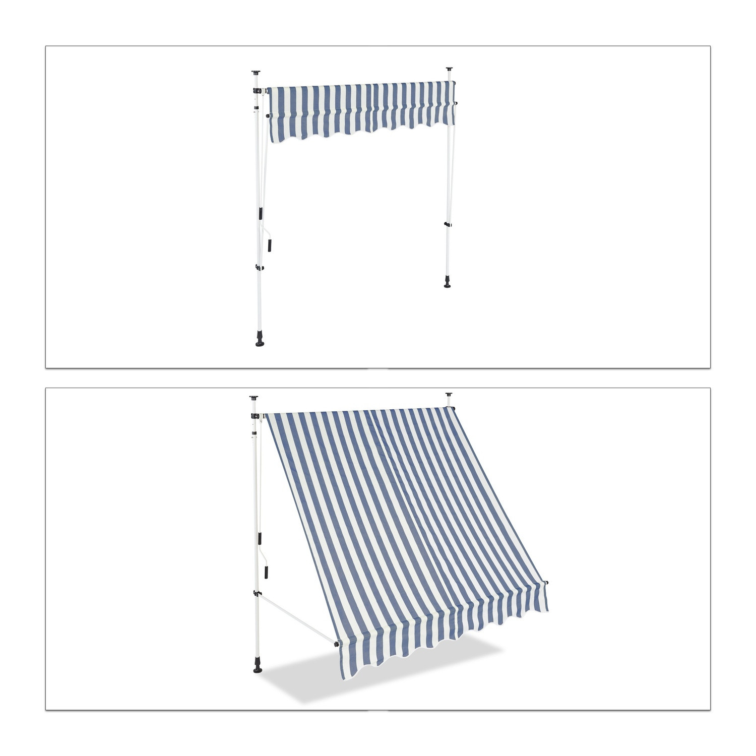Store de balcon bleu/blanc