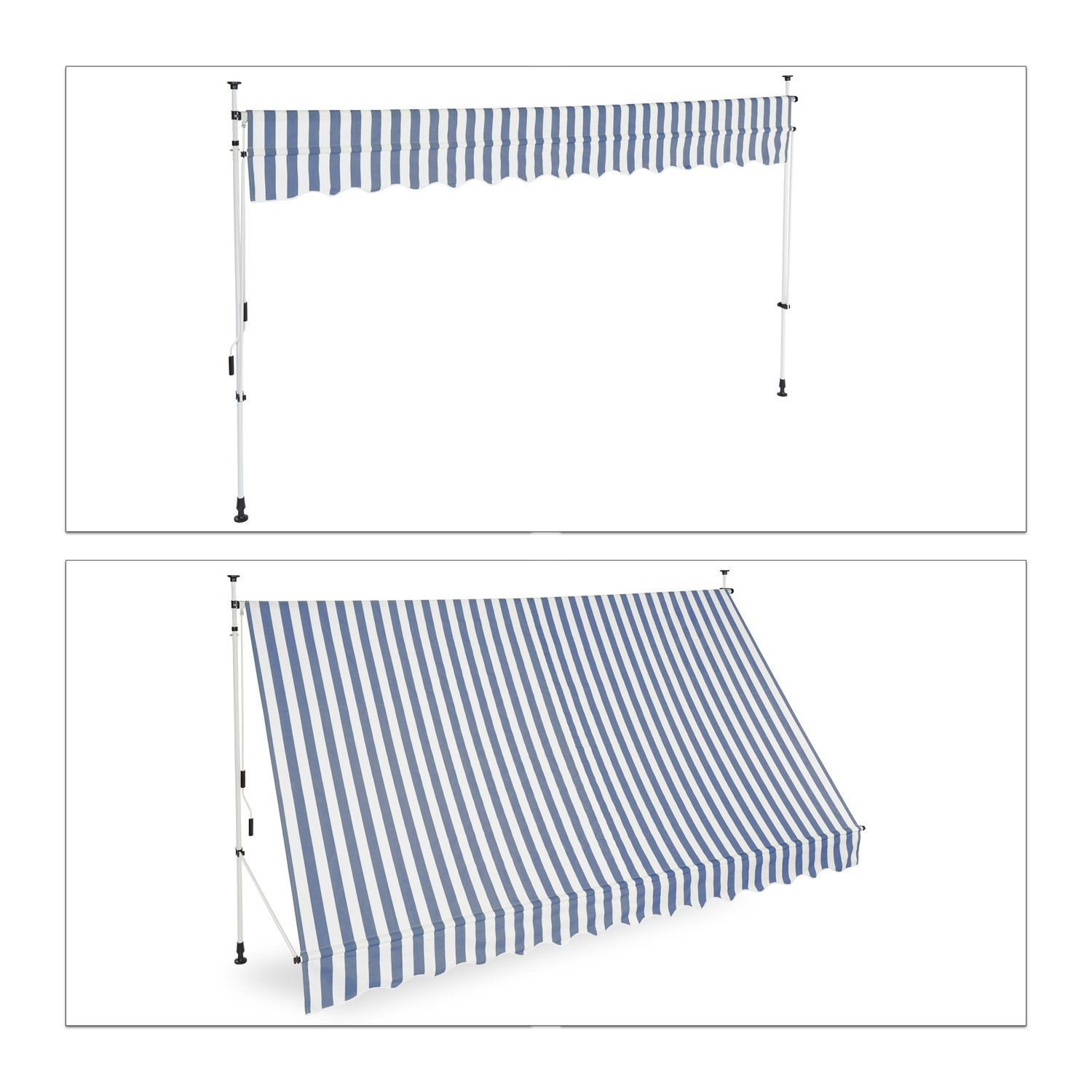 Store de balcon bleu/blanc