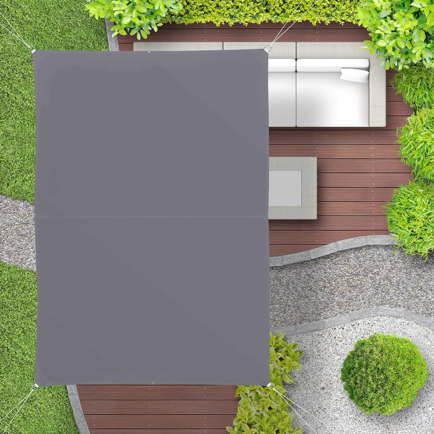 Vela de sol rectangular gris