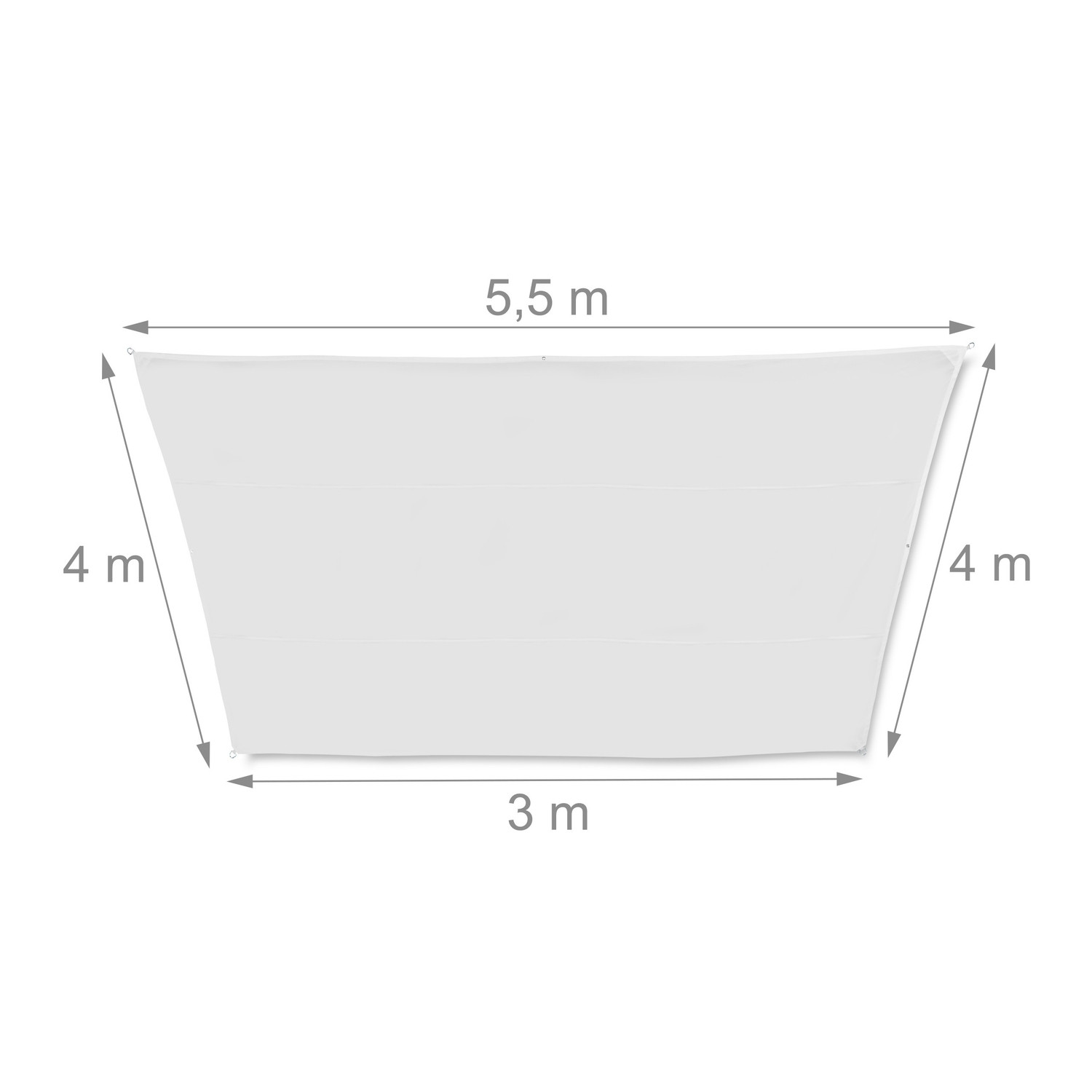 Sun sail trapezoidal white