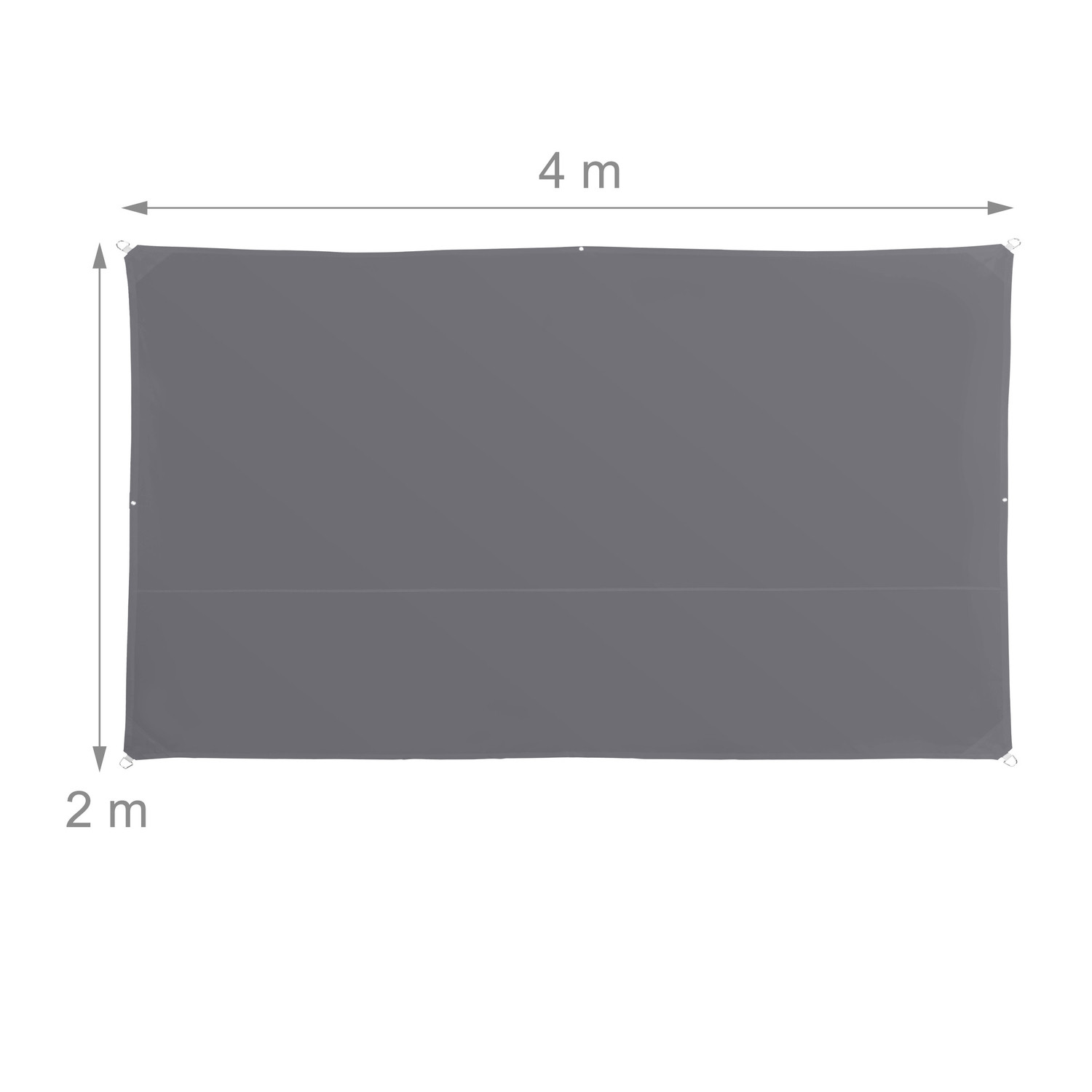 Vela solar retangular cinza