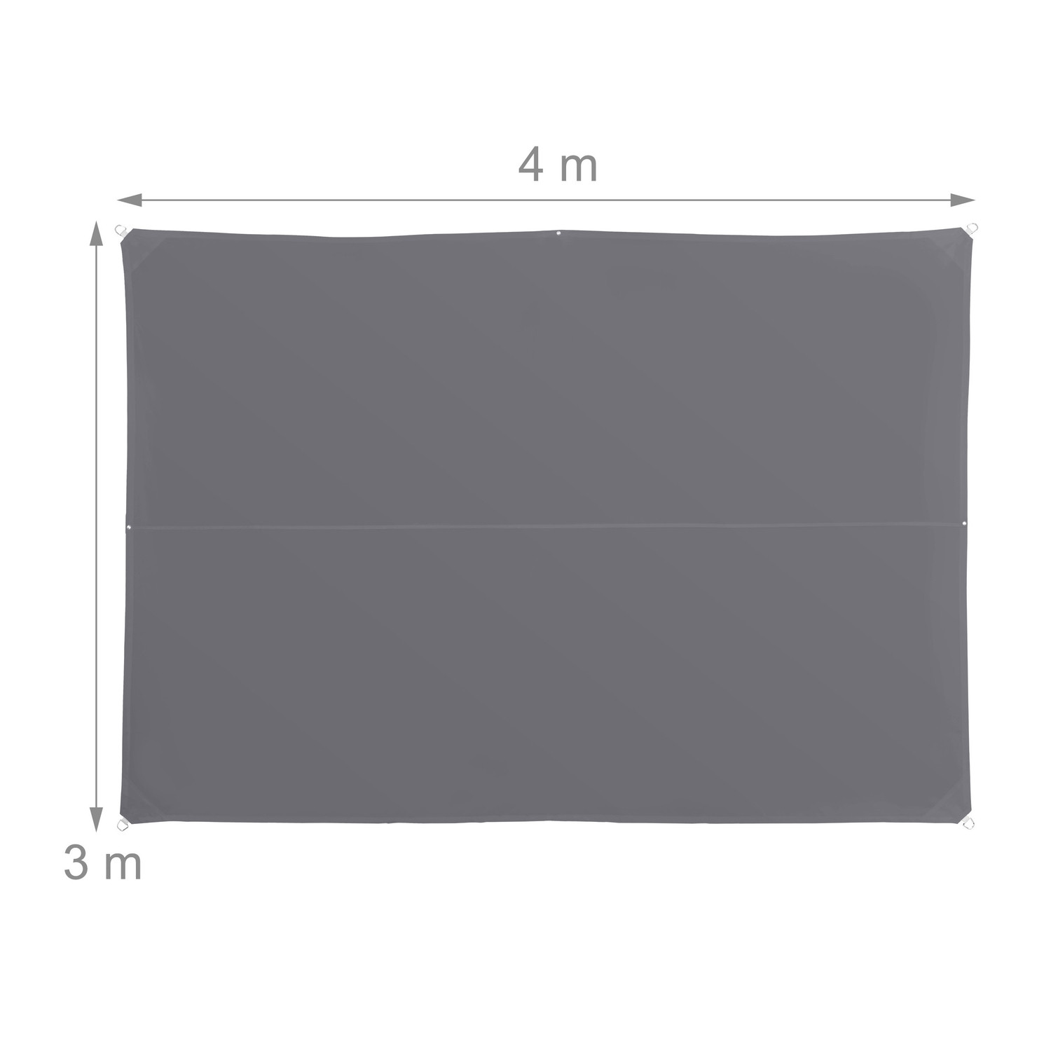 Vela de sol rectangular gris