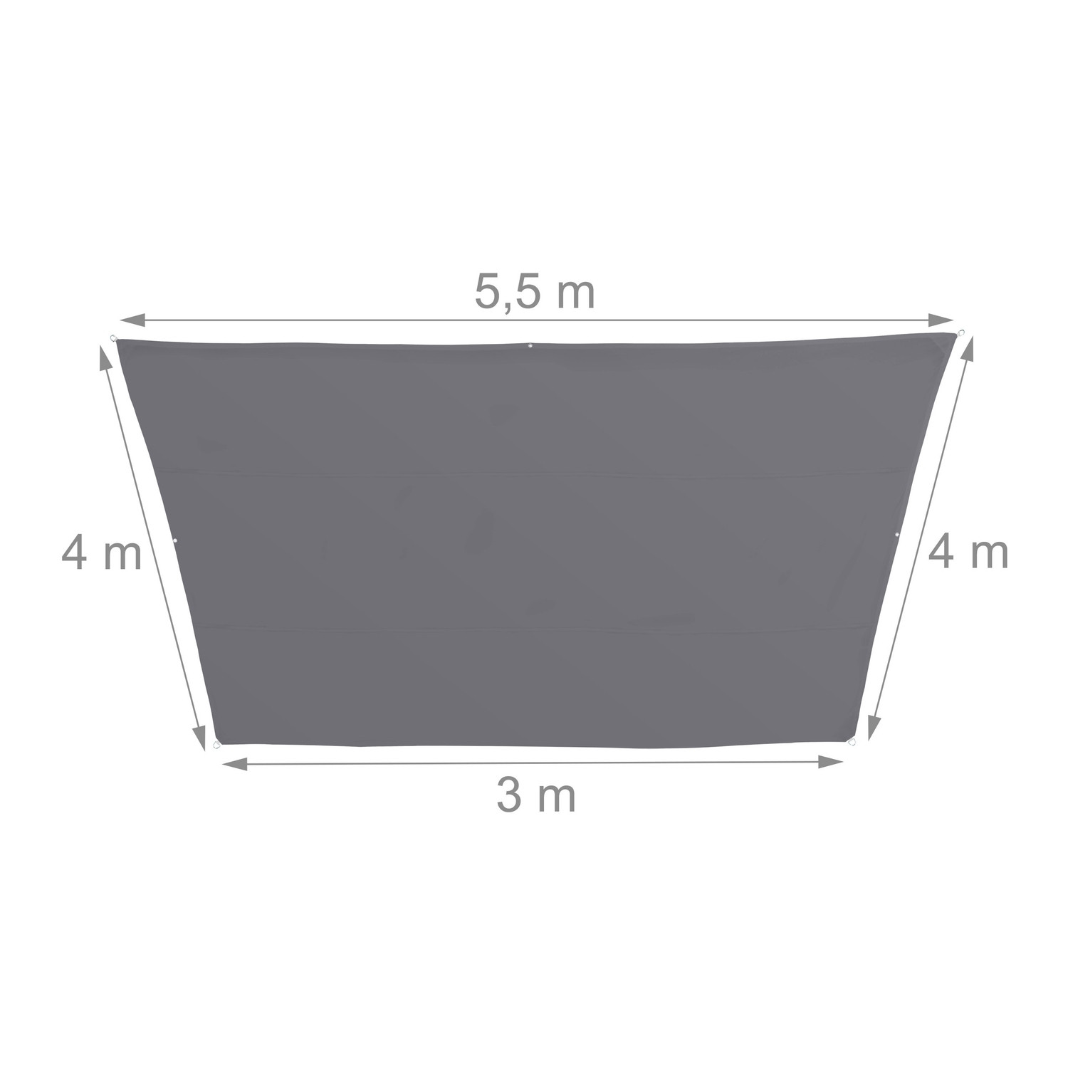 Vela solar trapezoidal cinza