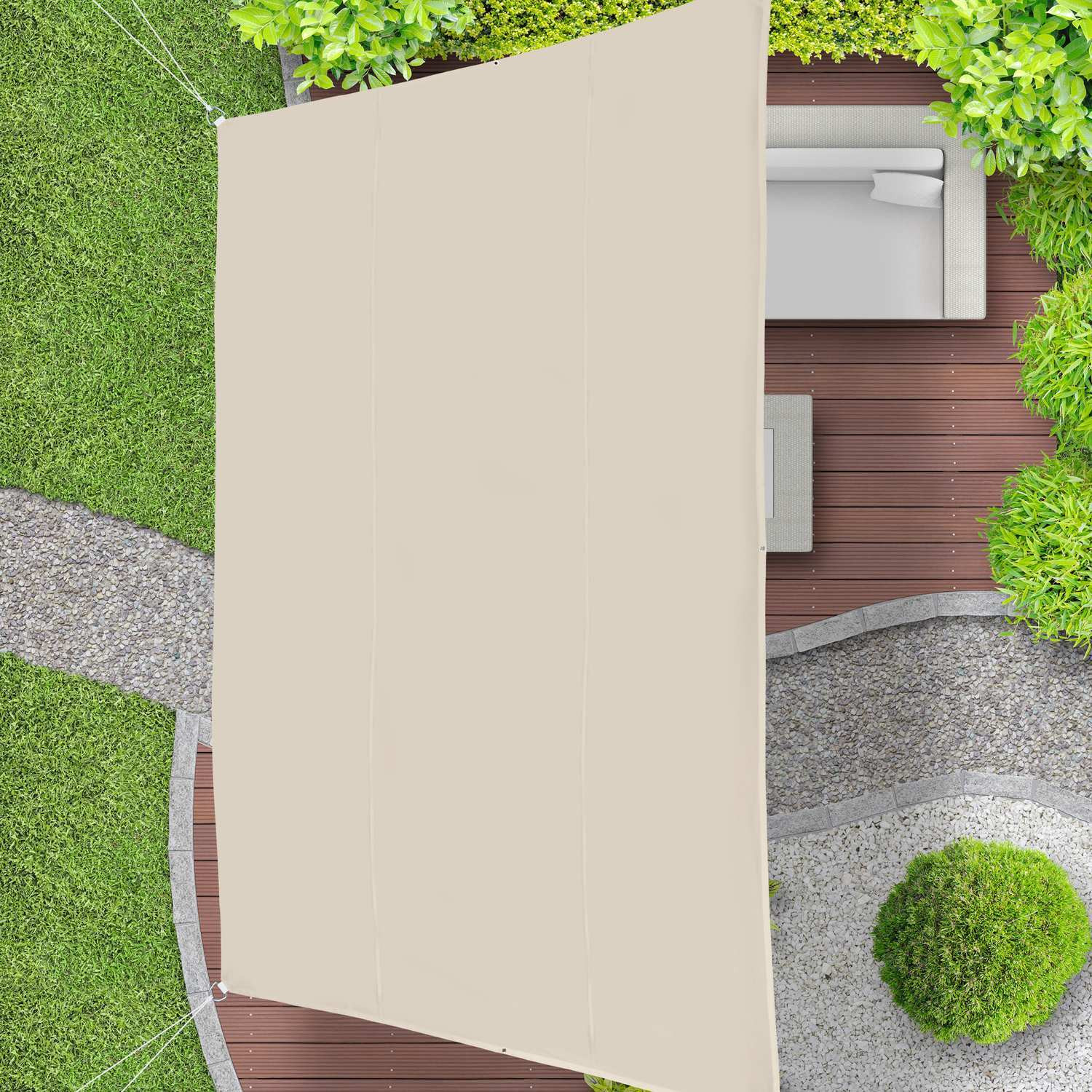 Vela de sol trapezoidal beige