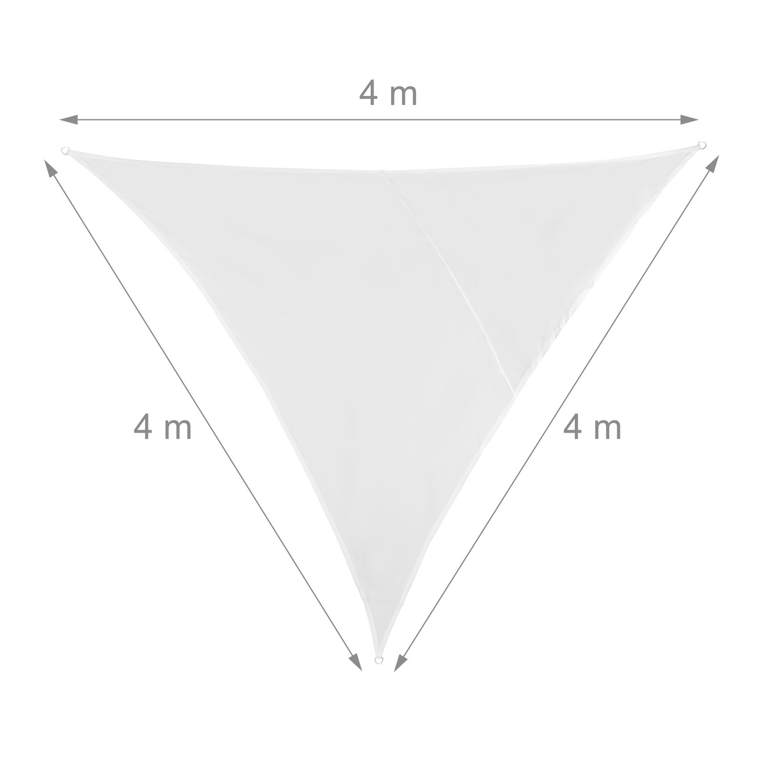 Vela solar triangular blanca