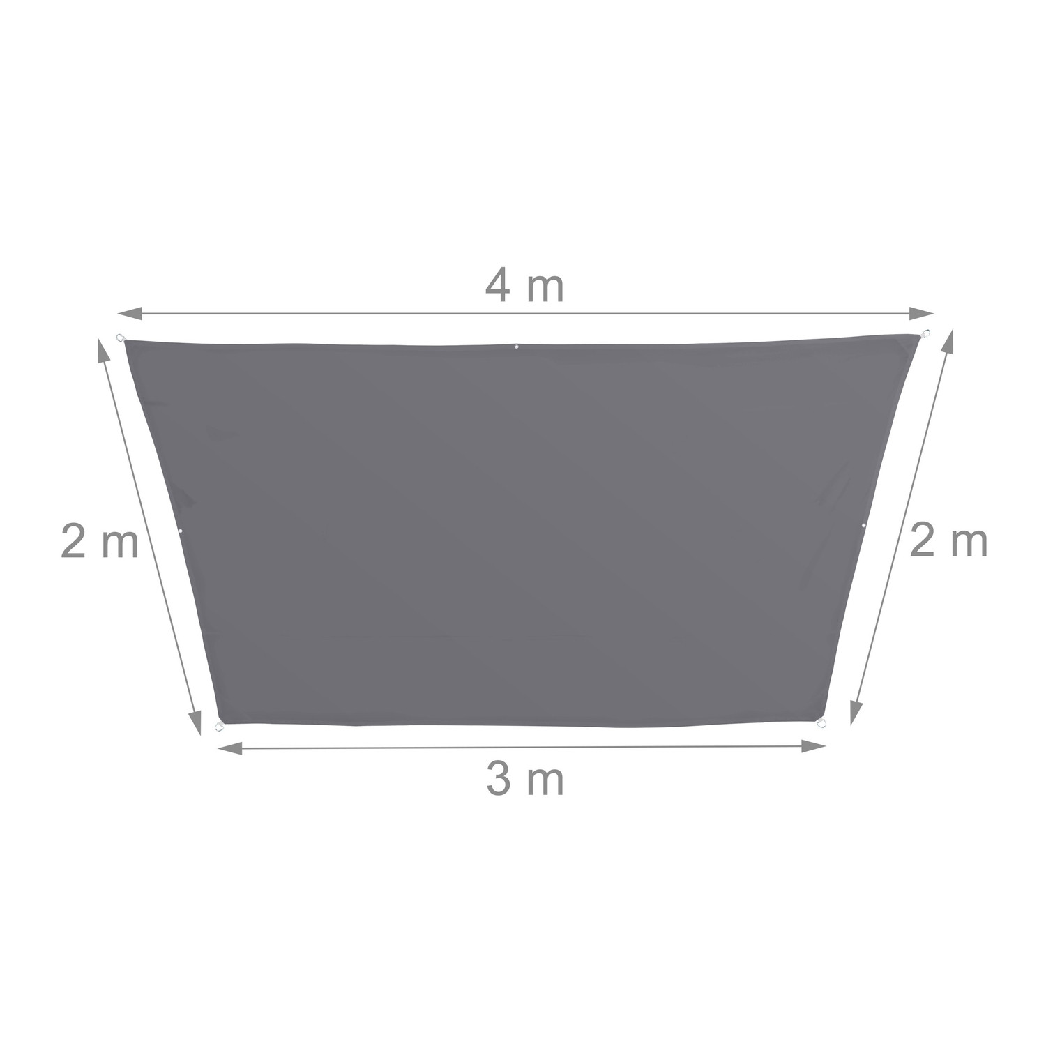 Vela solar trapezoidal cinza