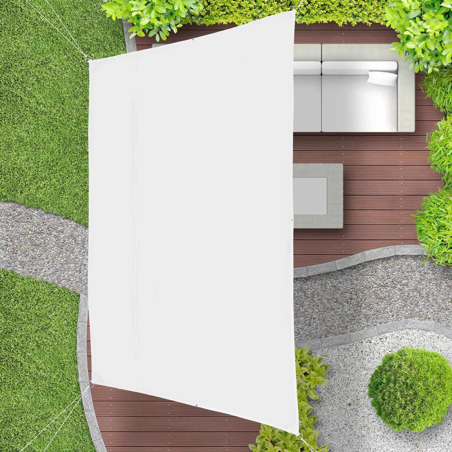Vela de sol trapezoidal blanca