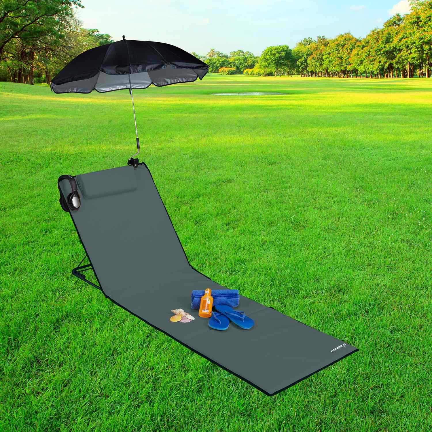 Strandmat met parasol