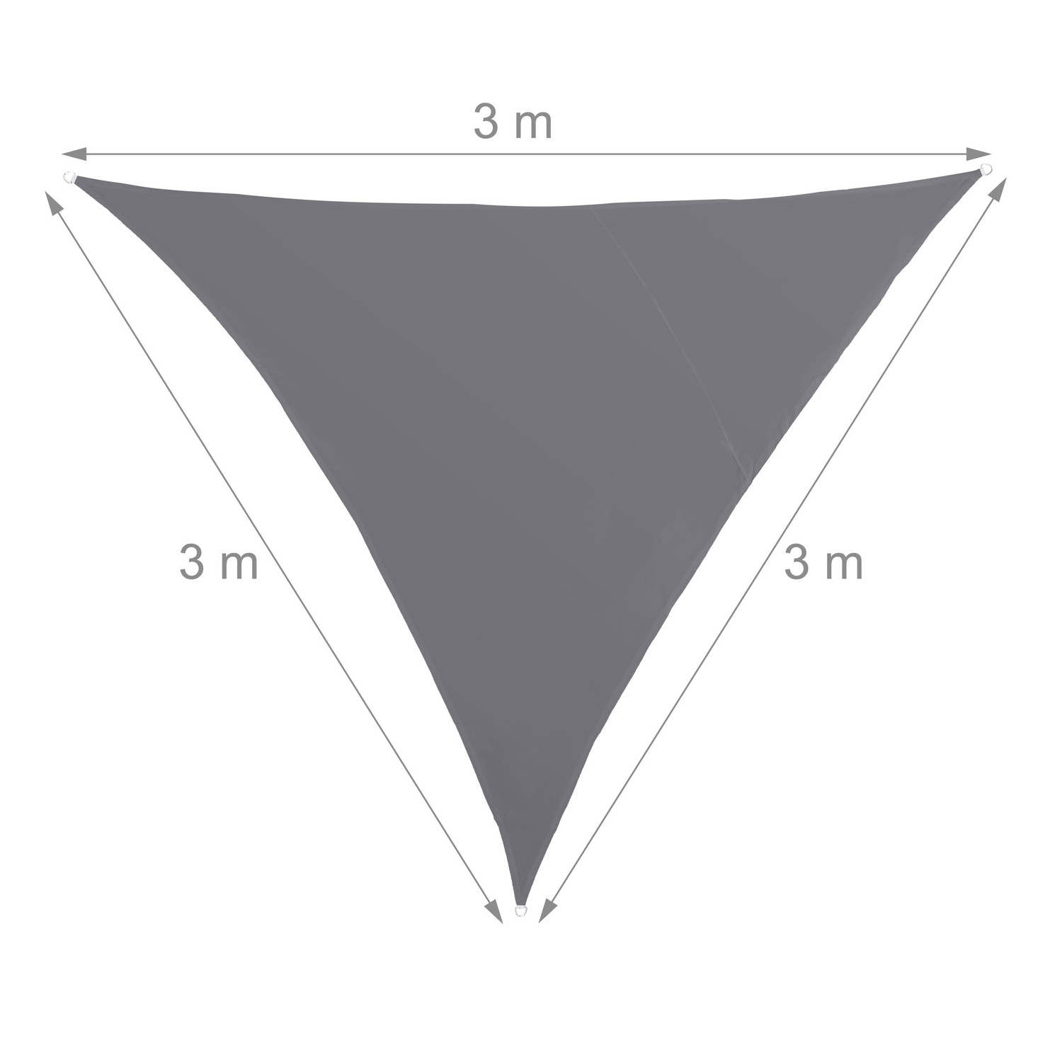 Vela solar triangular cinza