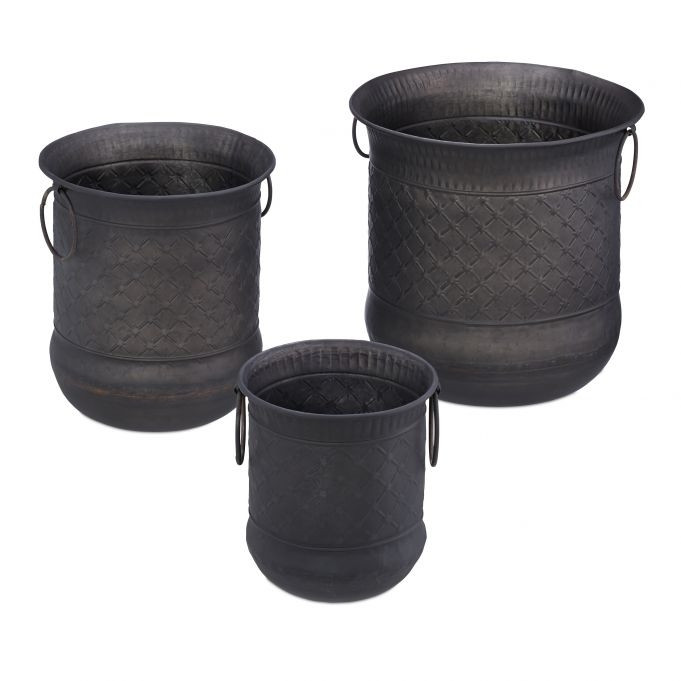 ensemble de 3 pots de fleurs anciens