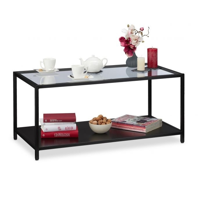 Mesa de centro com tampo de vidro