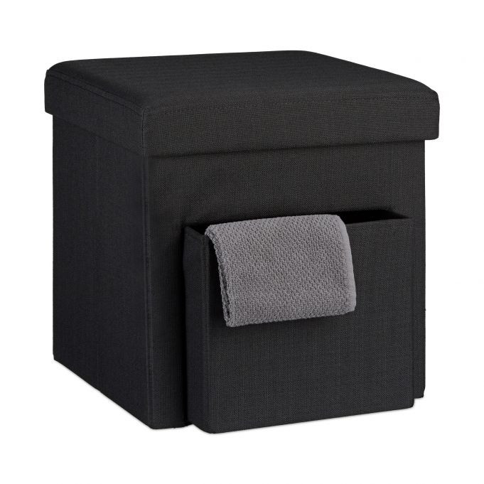 Tabouret pliant en lin avec compartiment