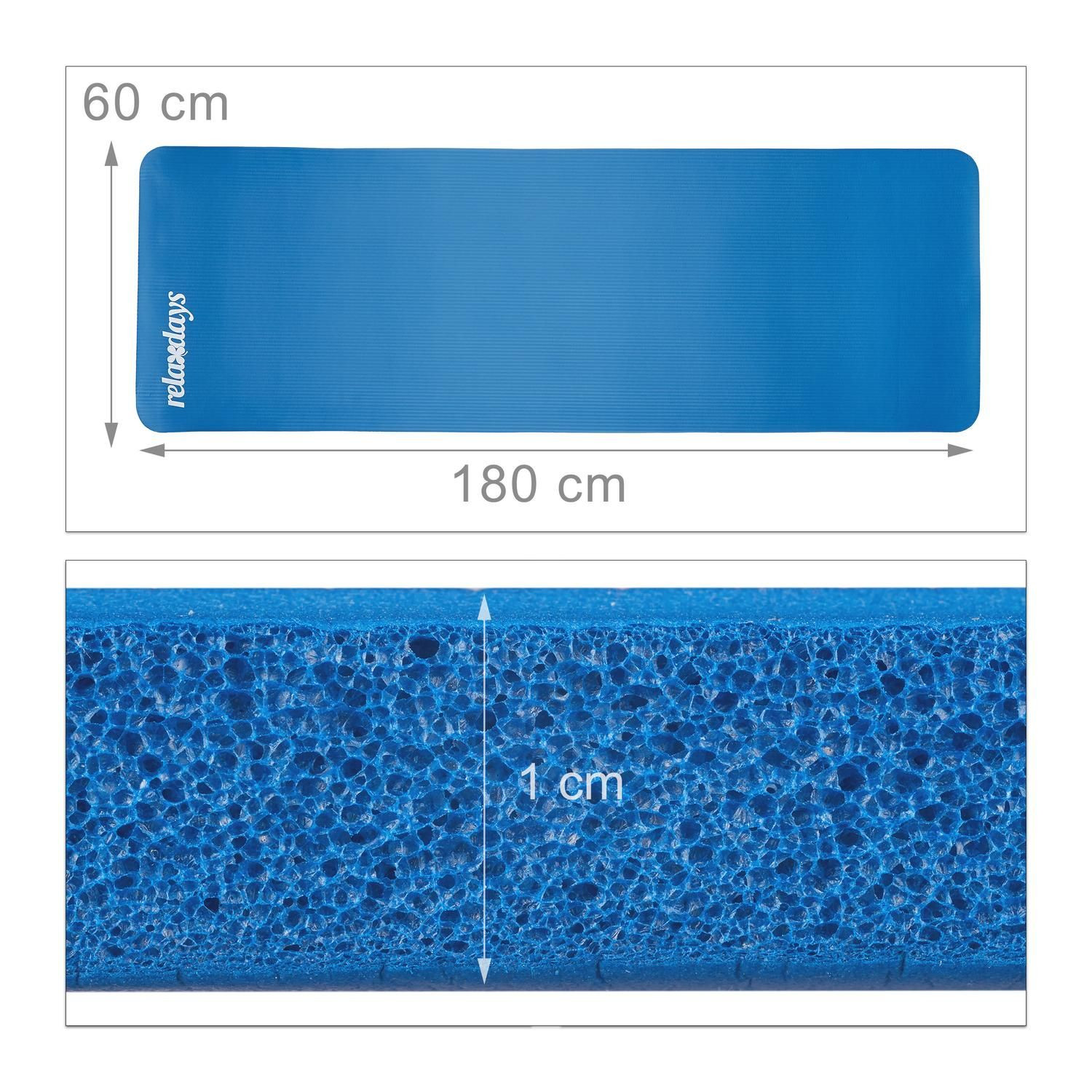 Yogamatte 1 cm dick einfarbig