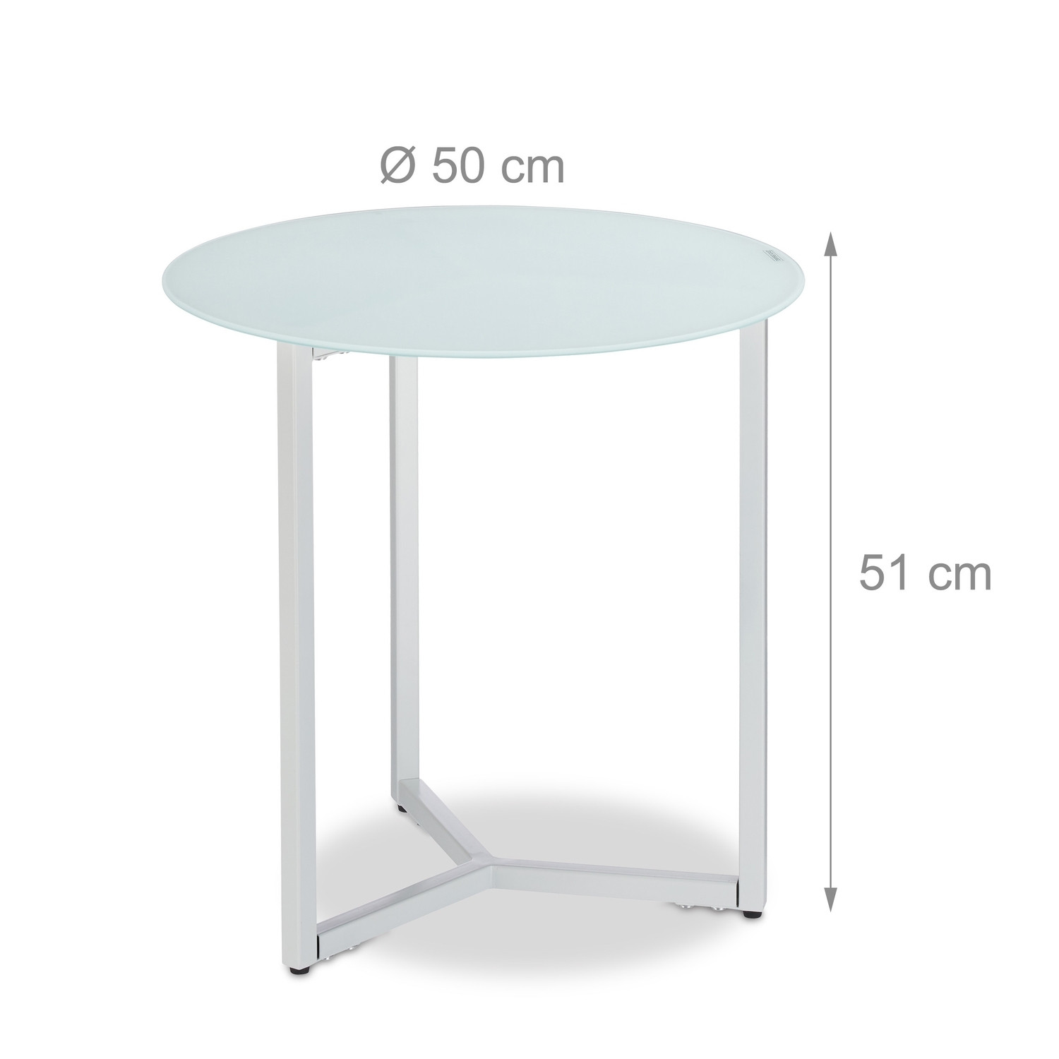Table d'appoint en verre et métal