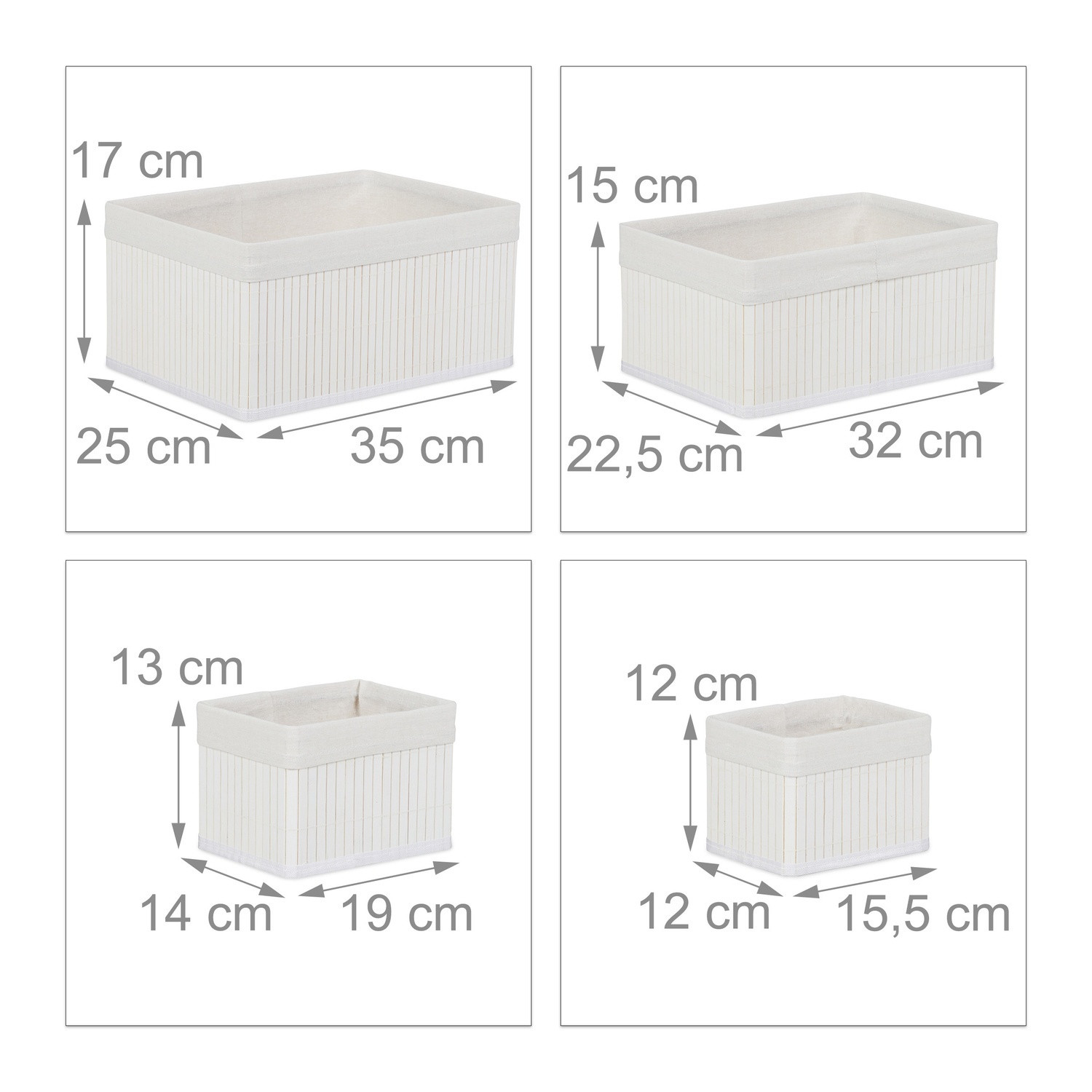 Bamboe opbergmanden - set van 6