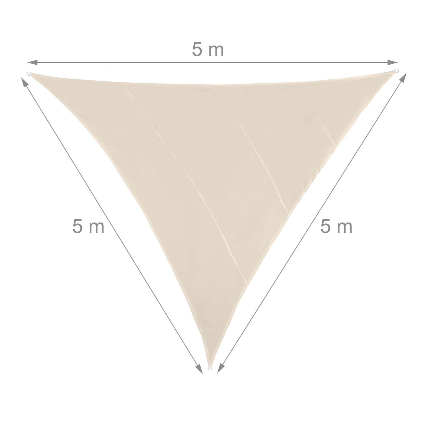 Vela solar triangular bege