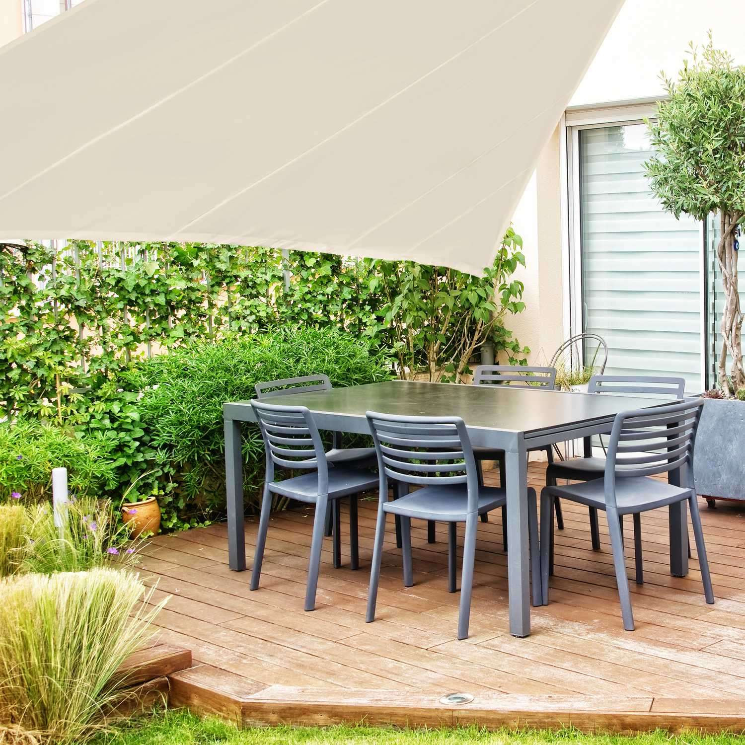 Zonnezeil driehoekig beige