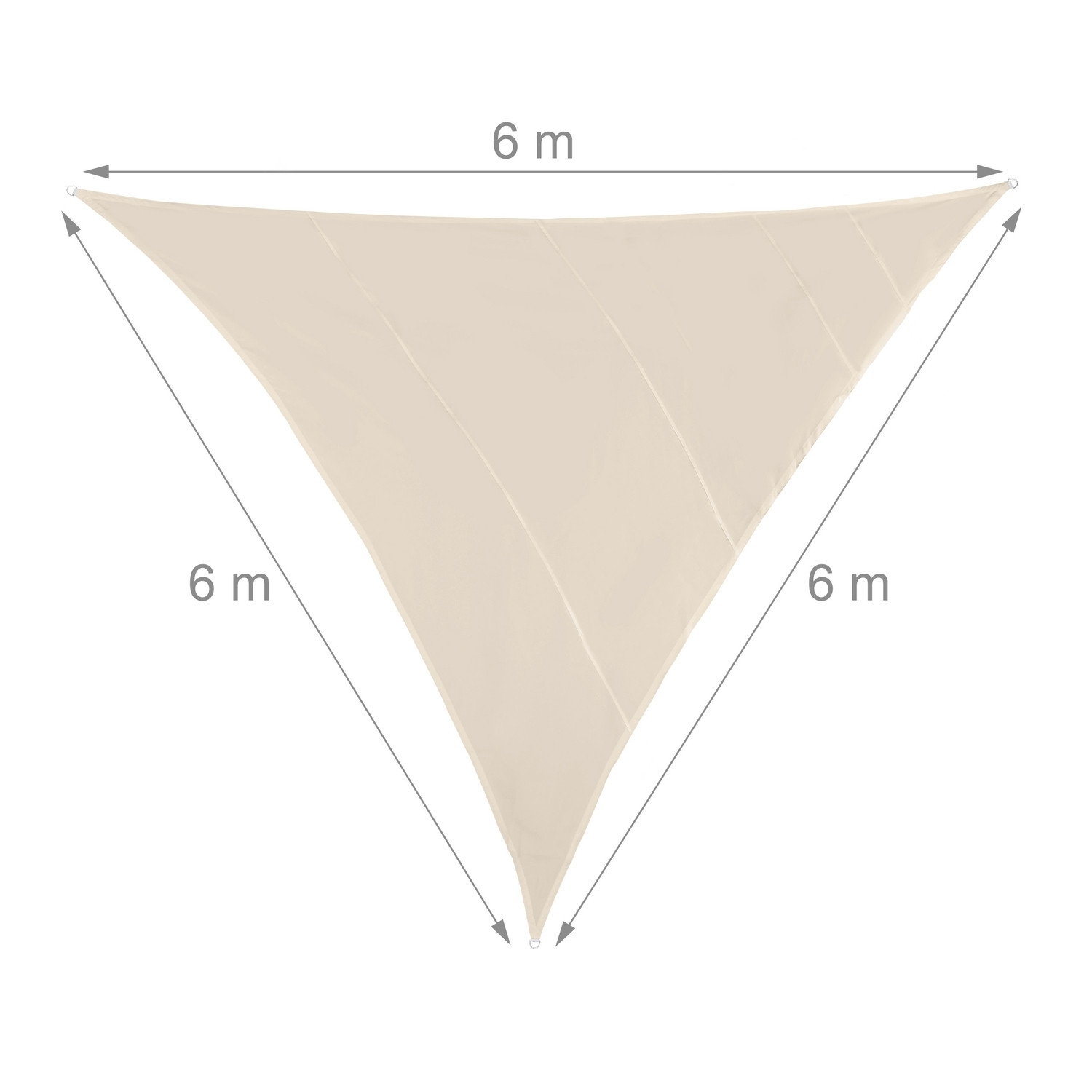 Vela solar triangular bege