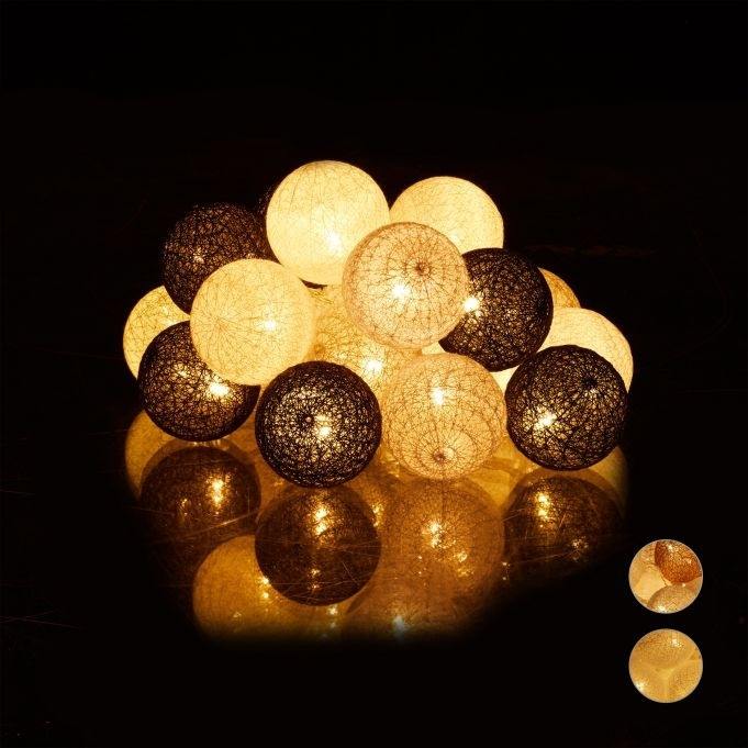 Corrente de luz LED com 20 bolas