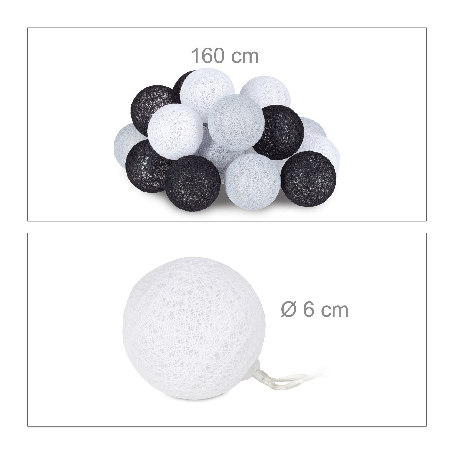 Cadena de luces LED con 20 bolas