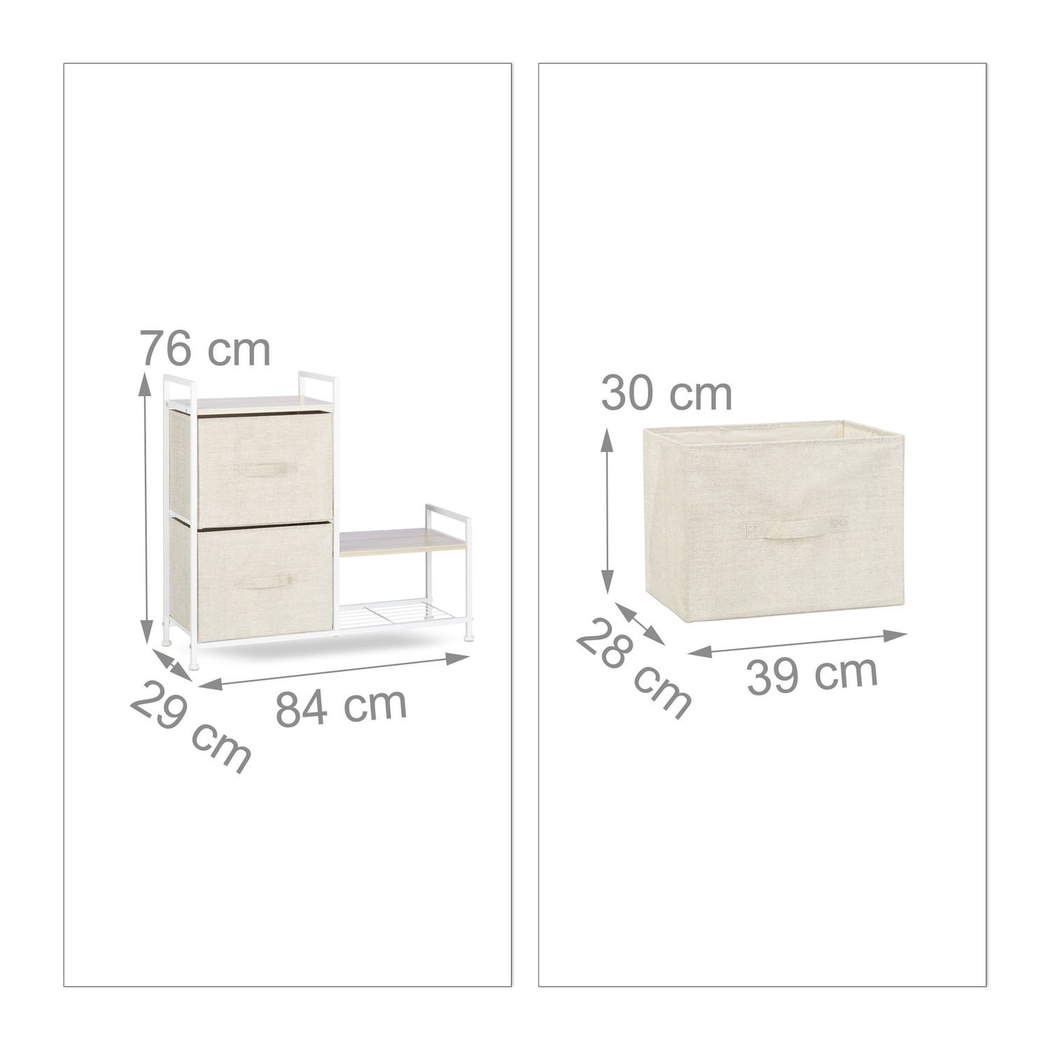 Shelf system different variants beige