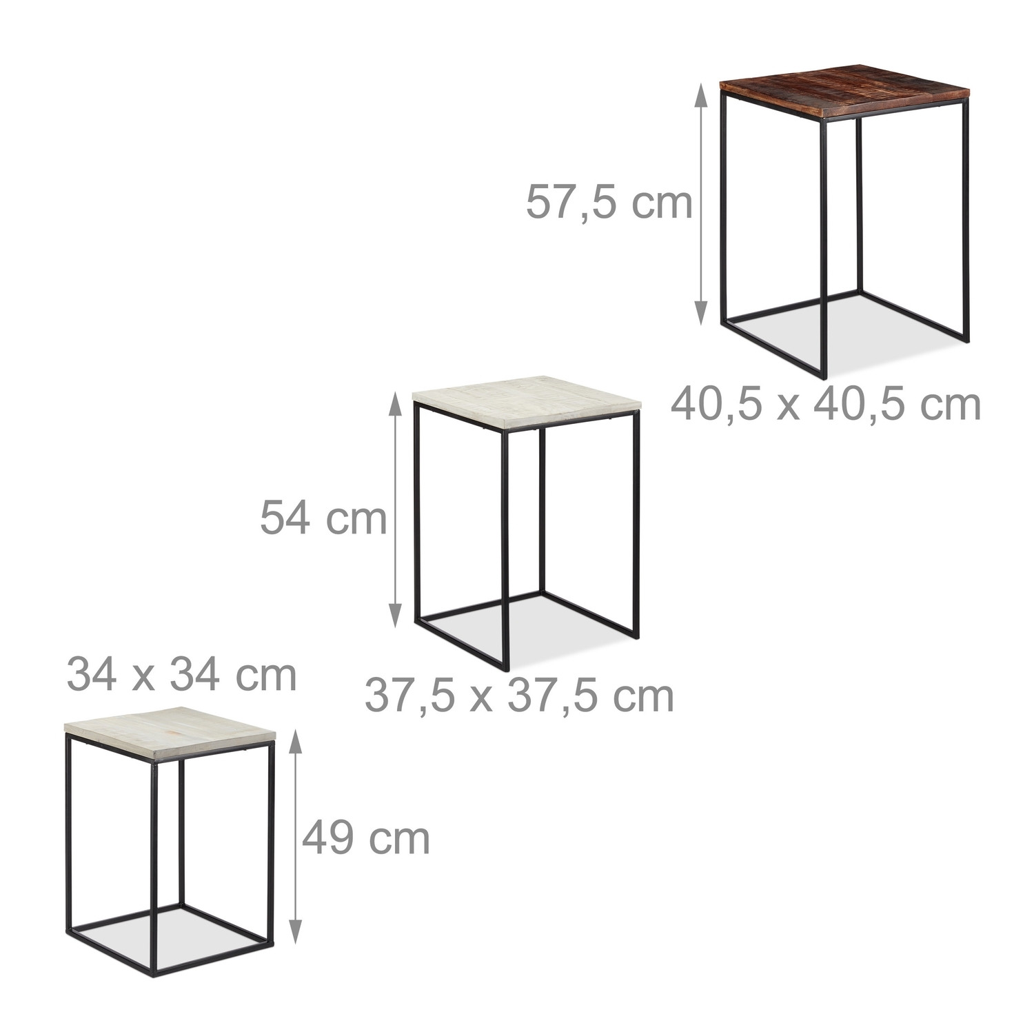 Set di 3 tavolini laterali