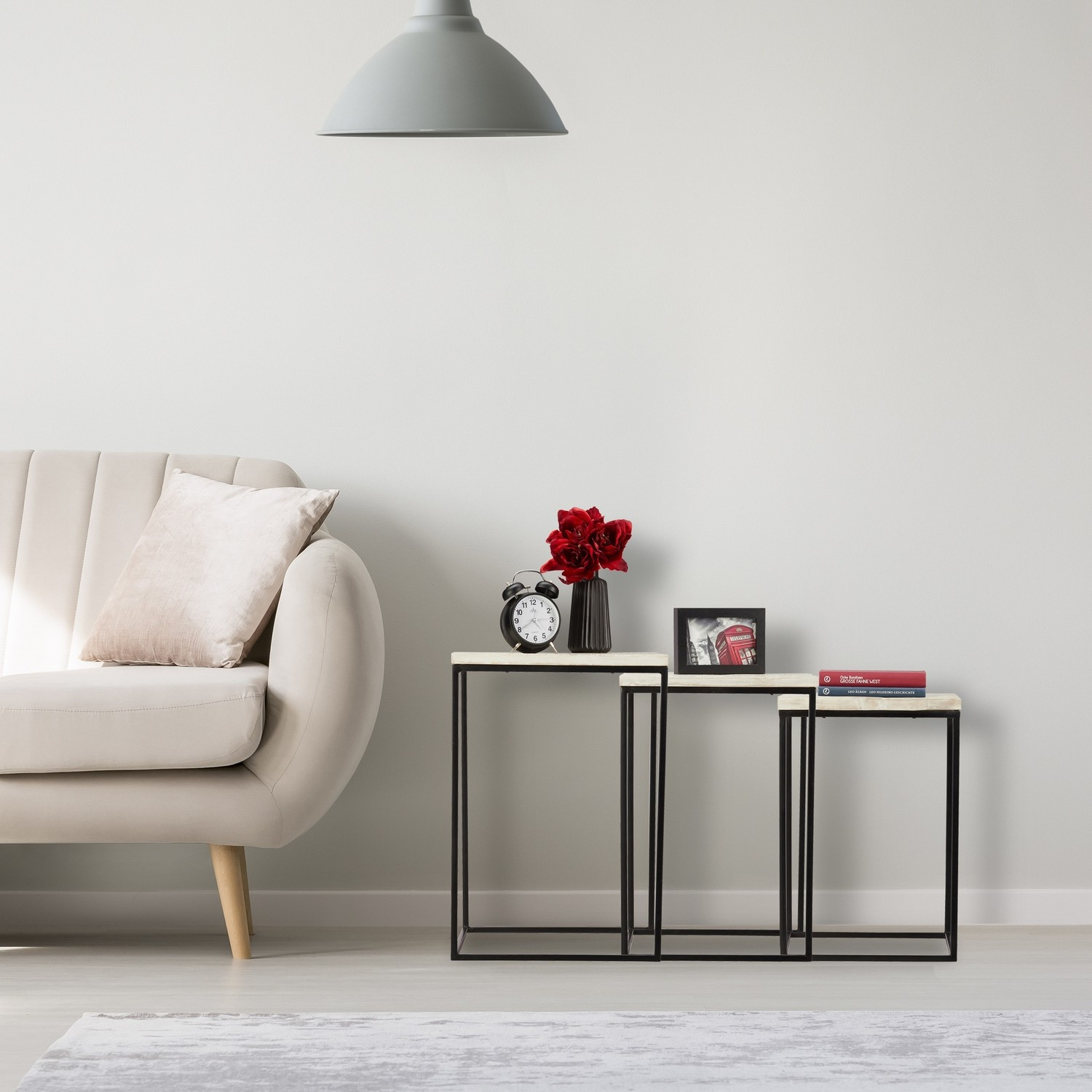 Conjunto de mesa lateral com 3