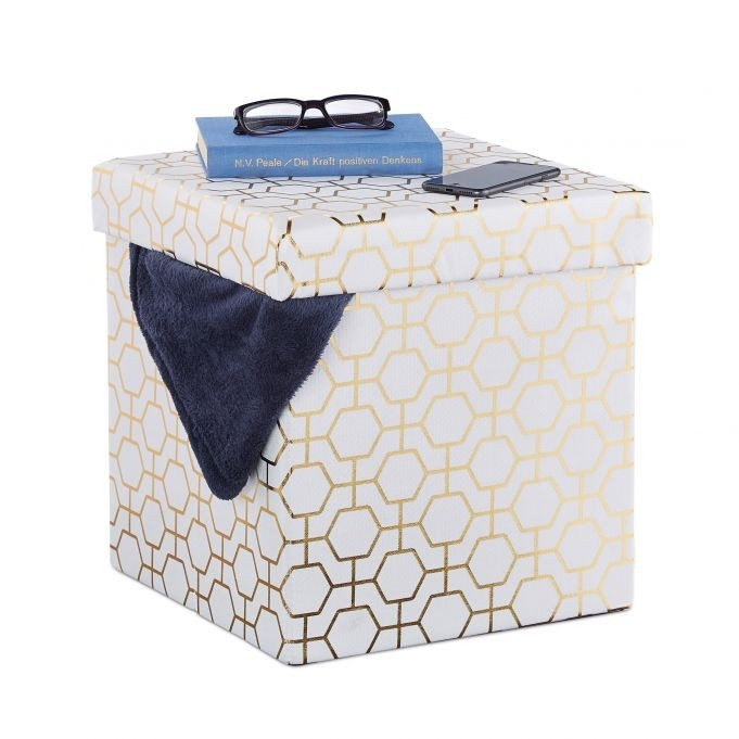 Cube assis en or blanc