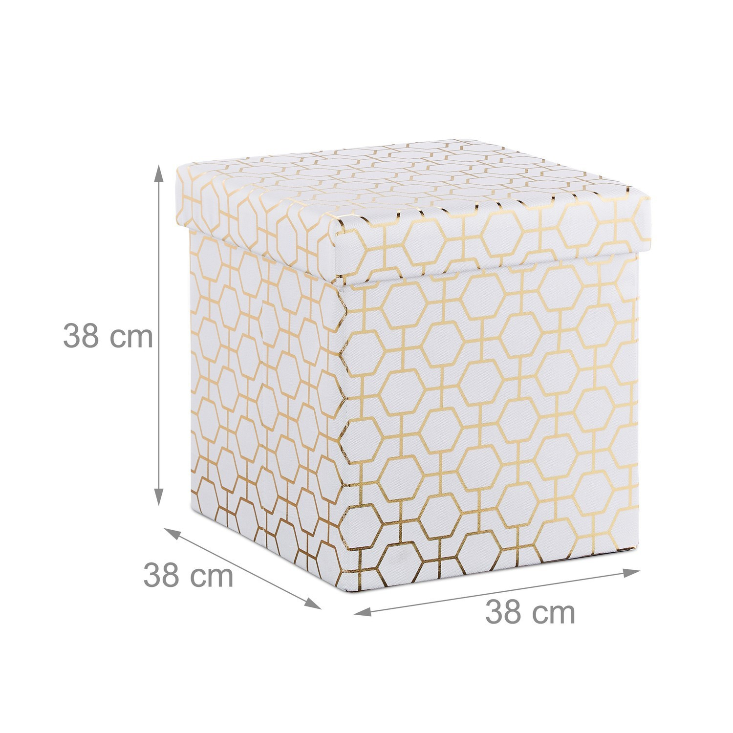 Cube assis en or blanc