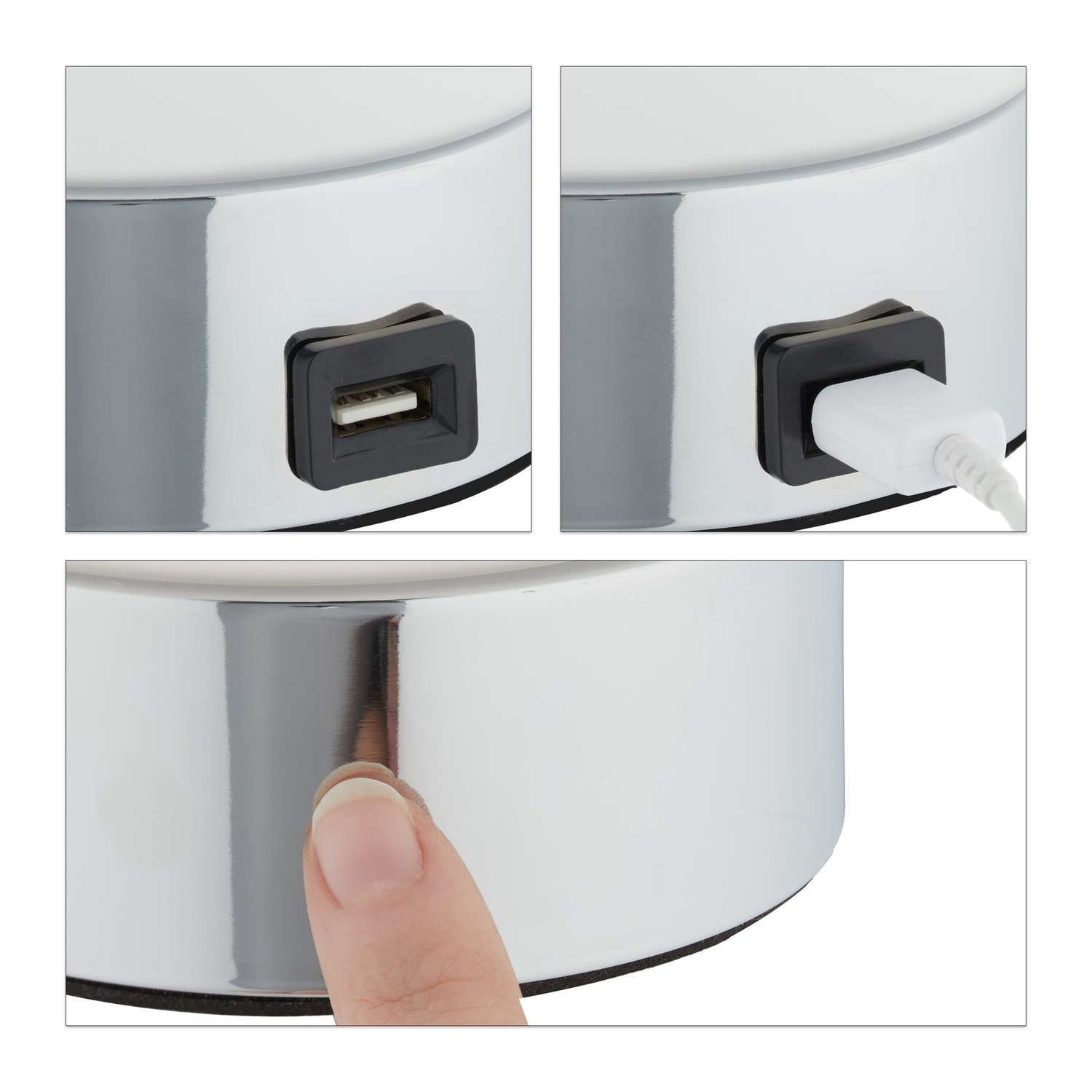 Lámpara de mesa regulable con USB