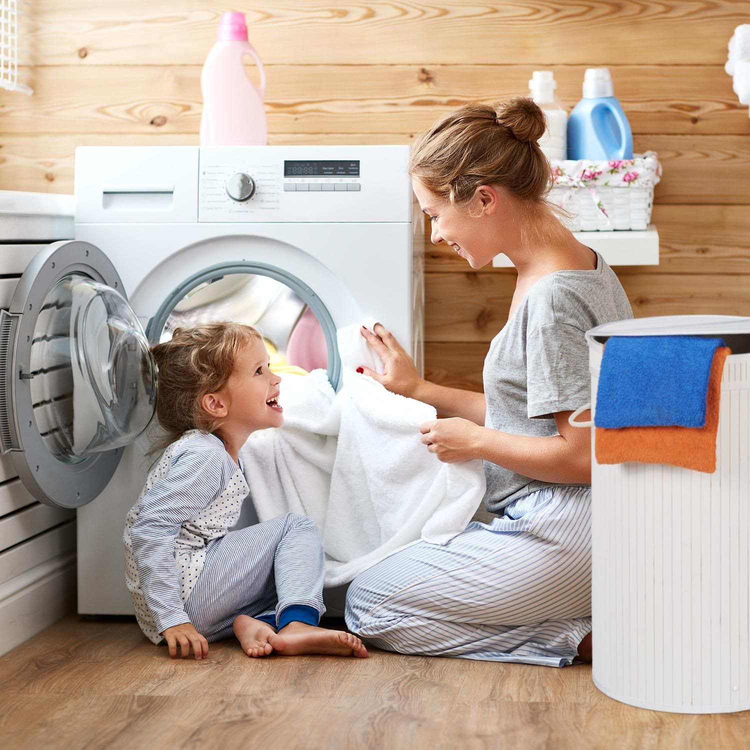Bamboe wasmand met deksel