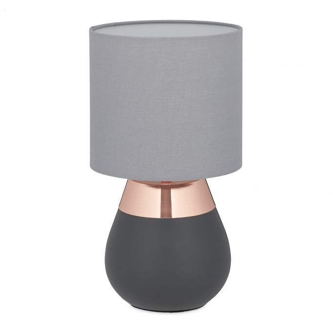 Bedside lamp with touch function, oval