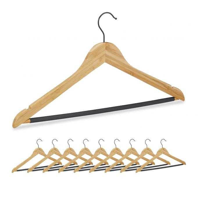 Cabide para roupas - conjunto de 10 peças de bambu