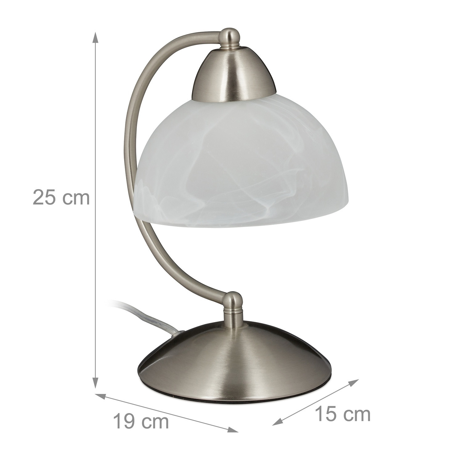 Tischleuchte Touchfunktion Glasschirm
