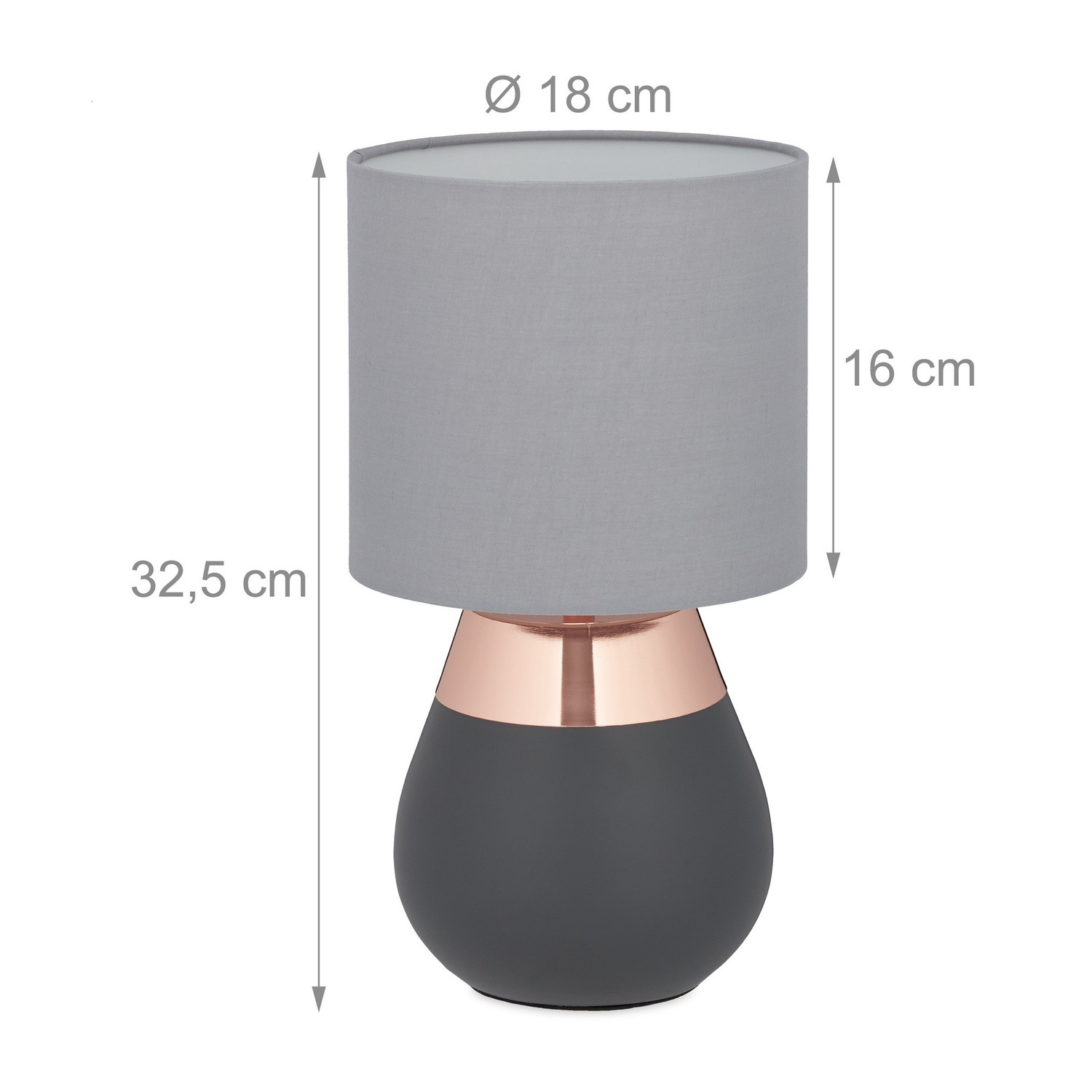 Nachttischleuchte mit Touchfunktion, oval