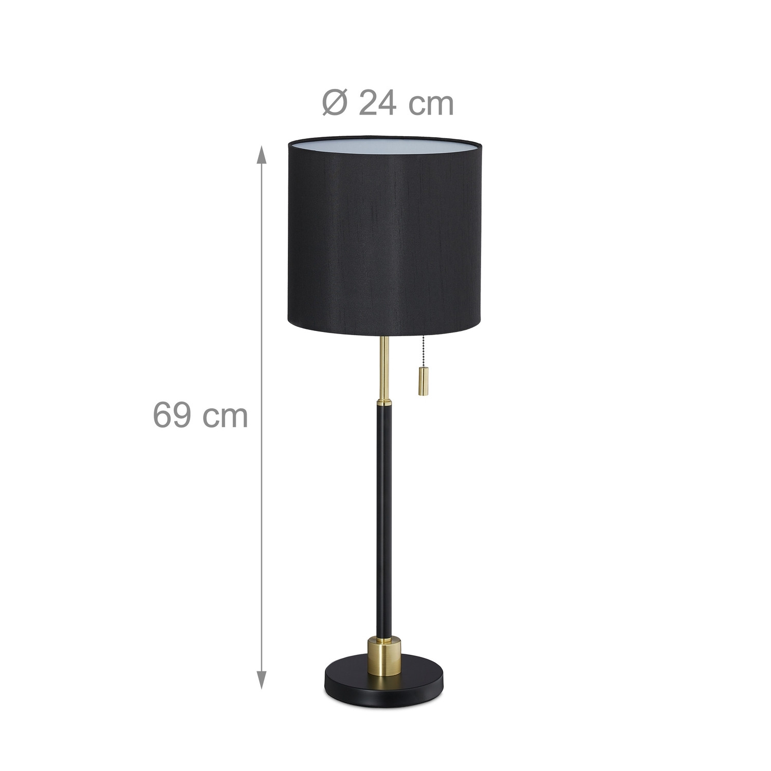 Candeeiro de mesa com interruptor de puxar