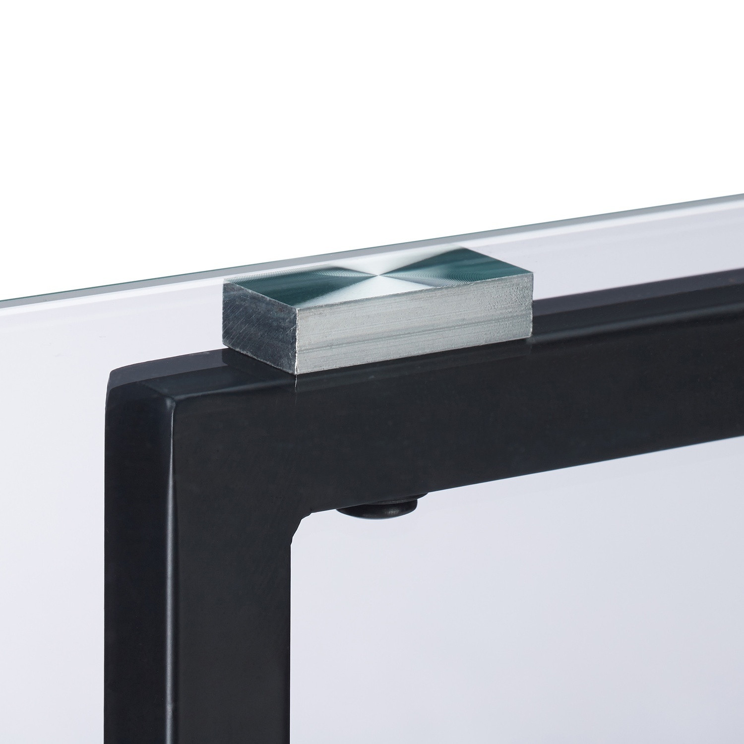 Mesa lateral em metal e vidro