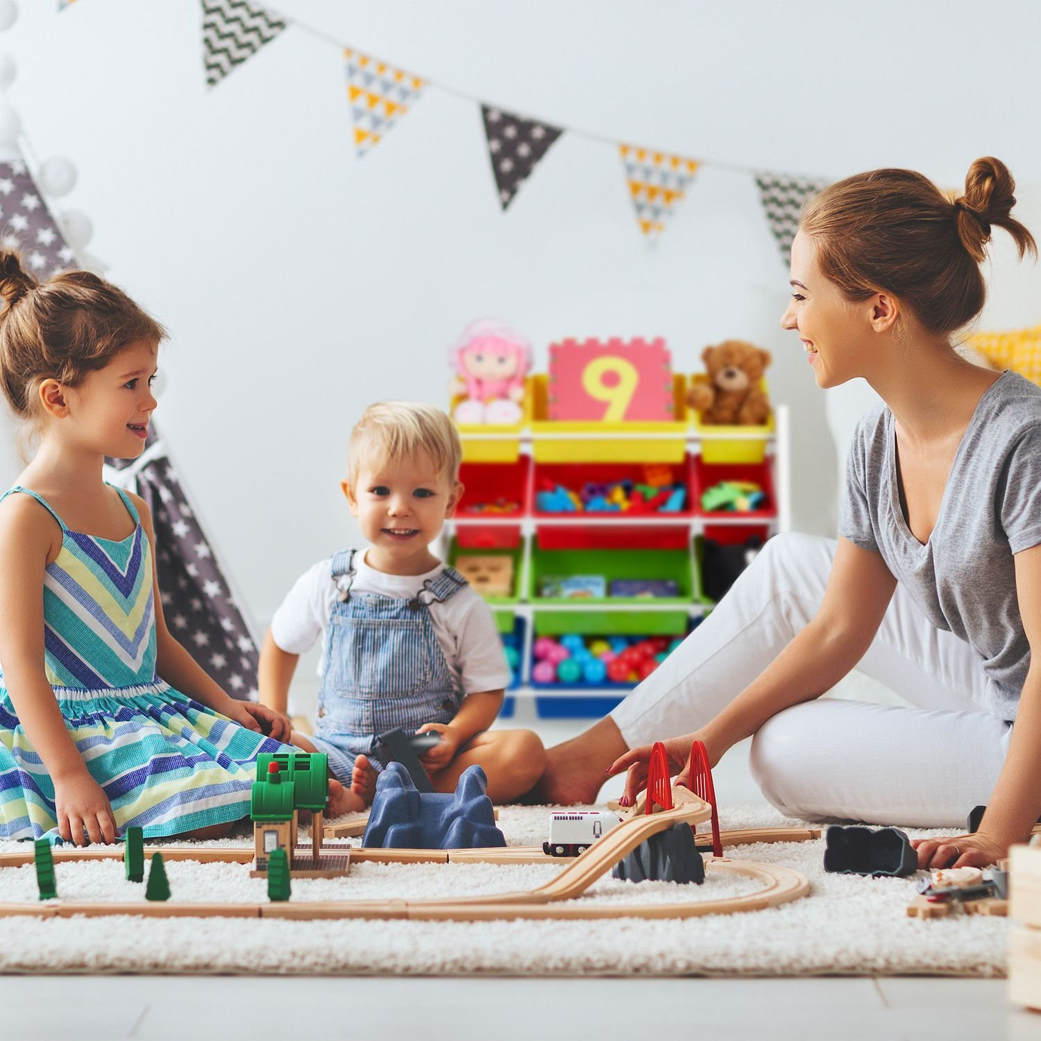 Kinderregal weiß mit Schubladen