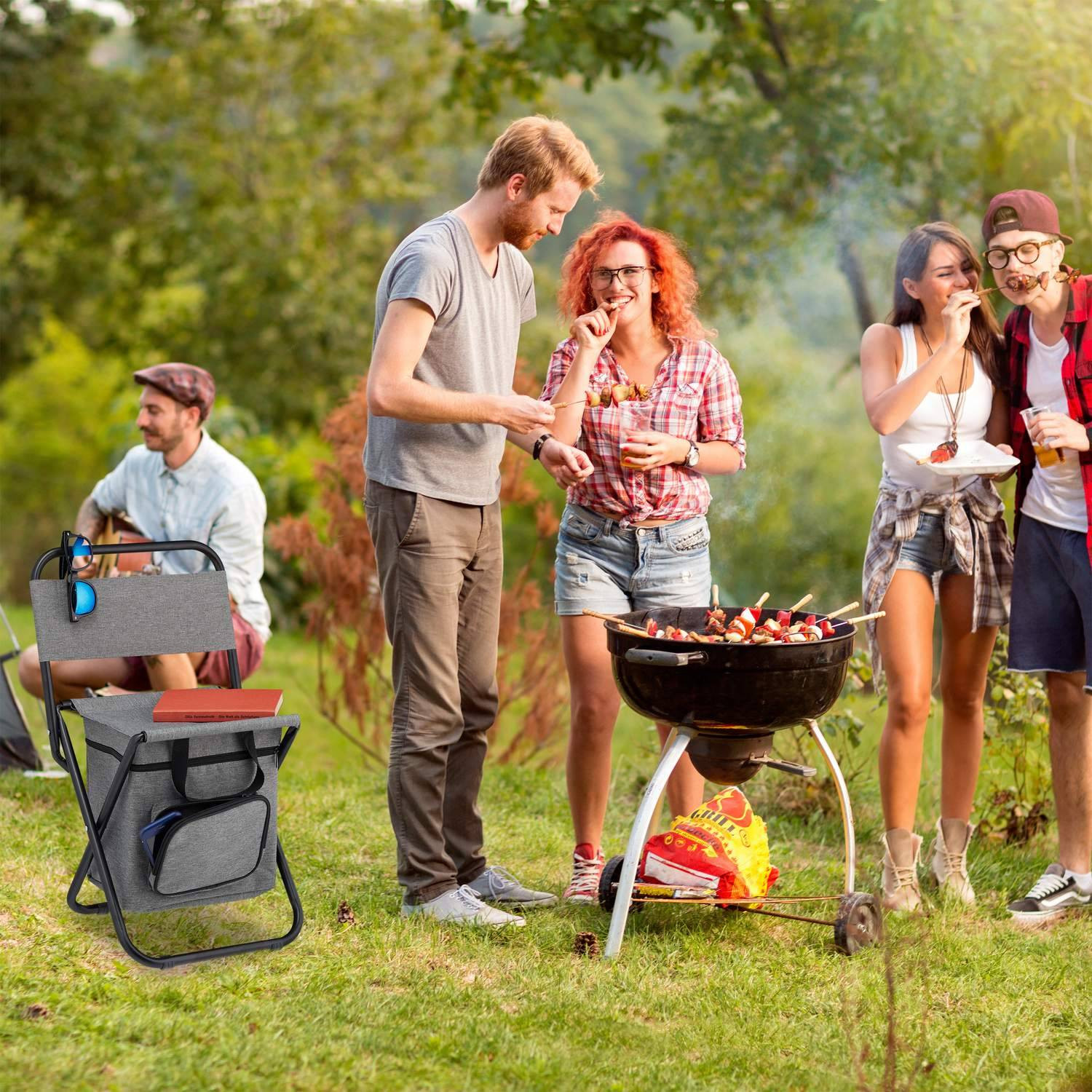 Taburete de camping con respaldo