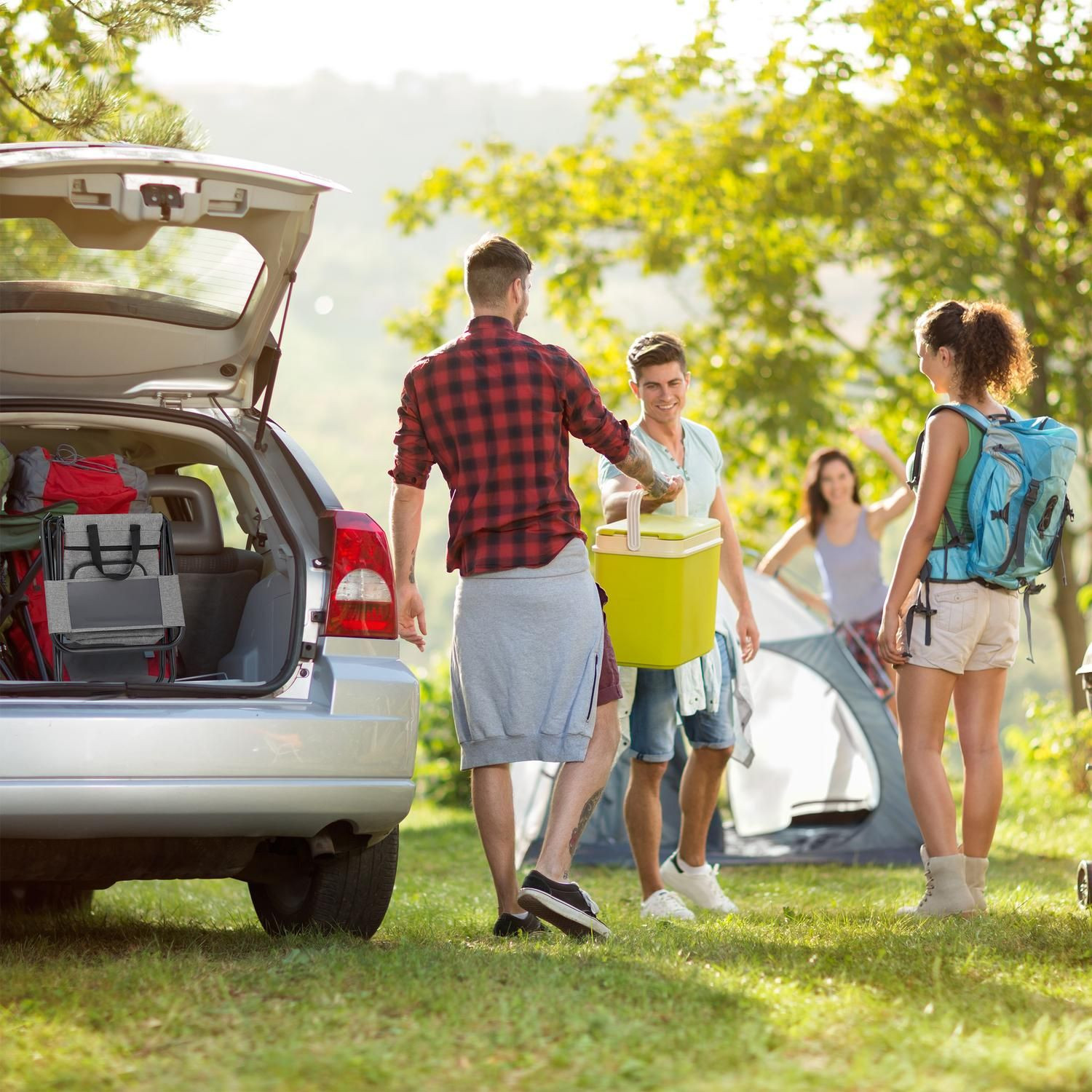 Taburete de camping con respaldo