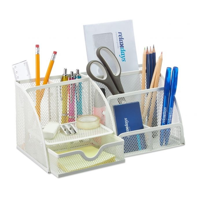 Rangement de bureau blanc