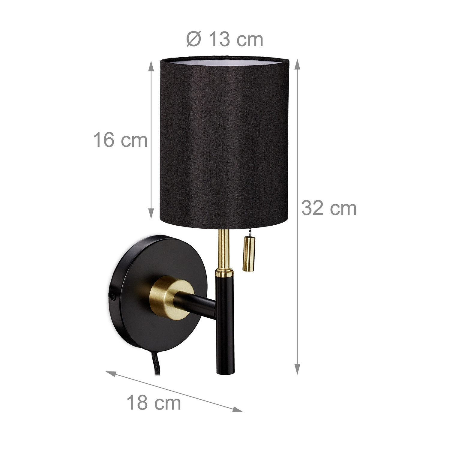 Wandleuchte mit Stoffschirm