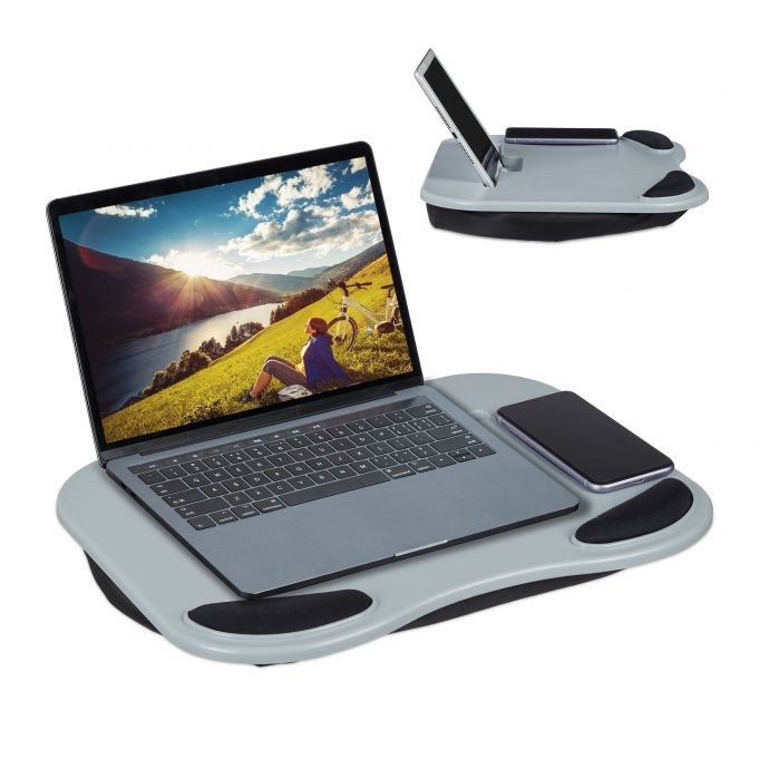 Cuscino per laptop grigio